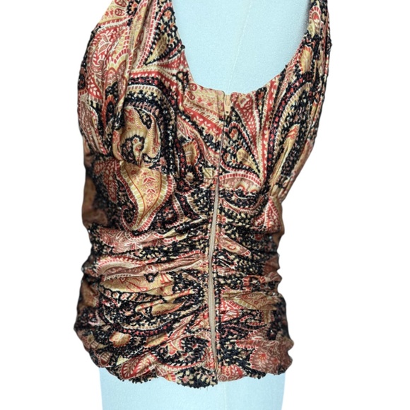 Carmen‎ Marc Valvo Sateen and Beaded Evening Top Sz 12 - Picture 5 of 8